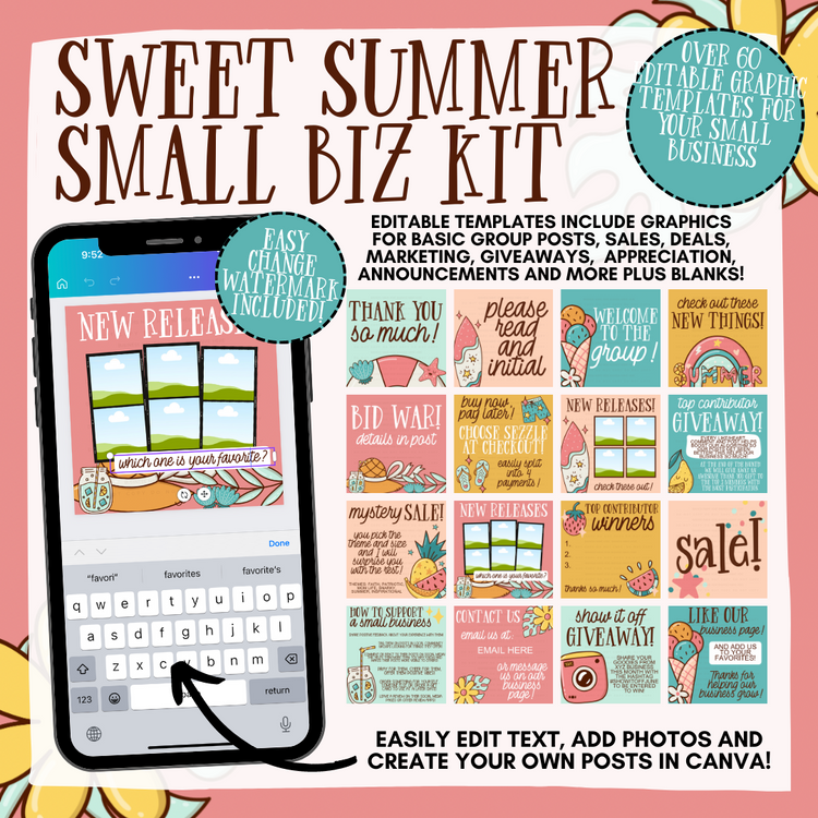 Canva-Editable Sweet Summer Small Biz Kit
