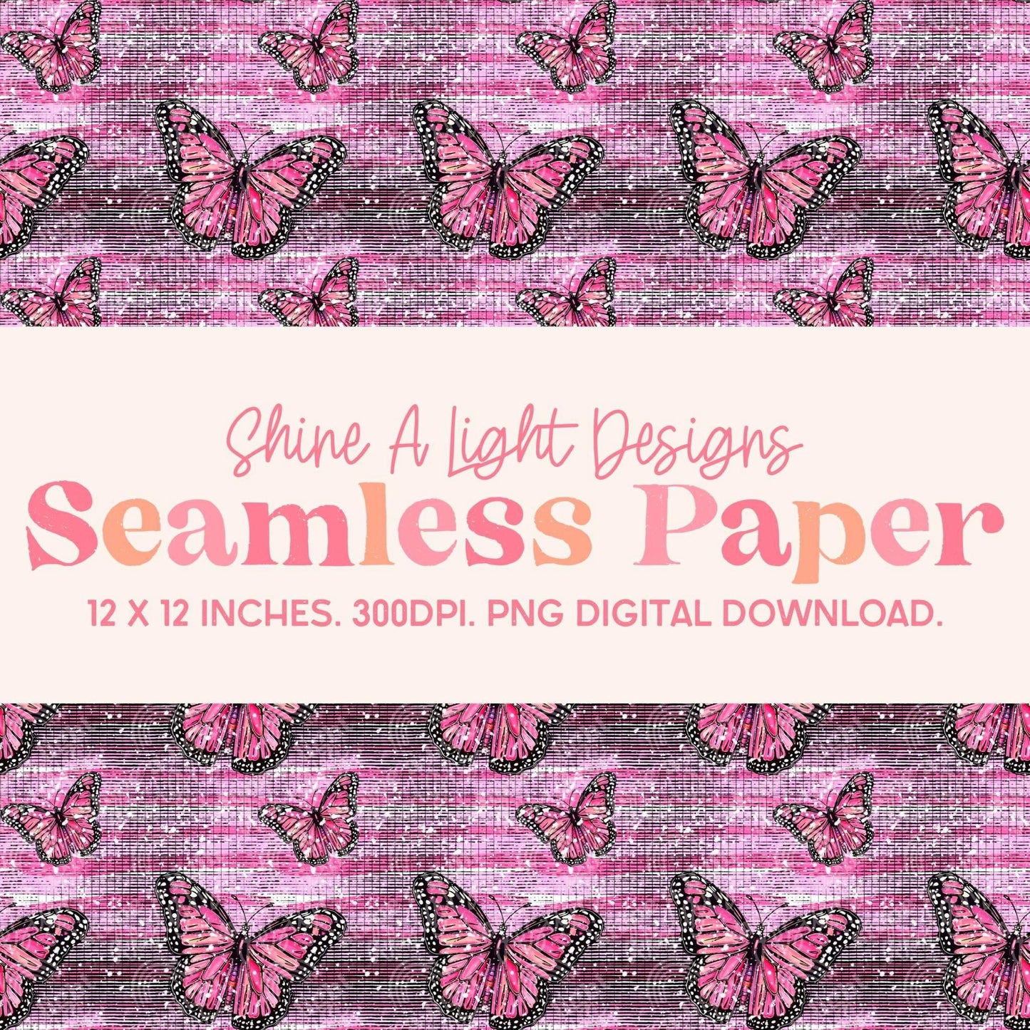 Seamless File Pink Butterfly Digital