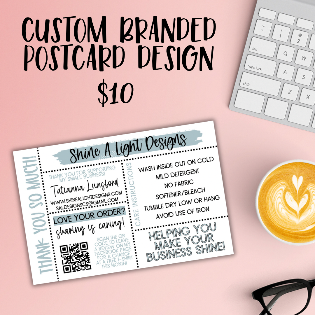 Custom Branded Postcard 2023 Design – Shine A Light Graphic Design