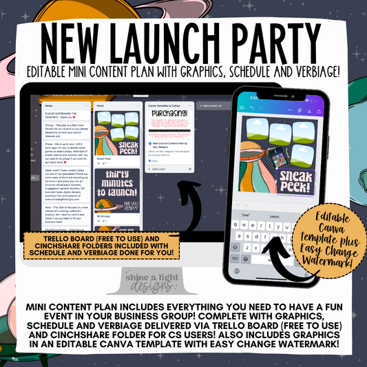 New Launch (Catalog, Collection, Drop, Etc) Mini Content Plan - Graphics, Schedule + Verbiage for Any Small Business!