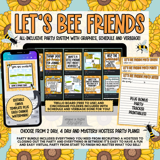 Let's Bee Friends Easy Peasy Virtual Party System (2024)