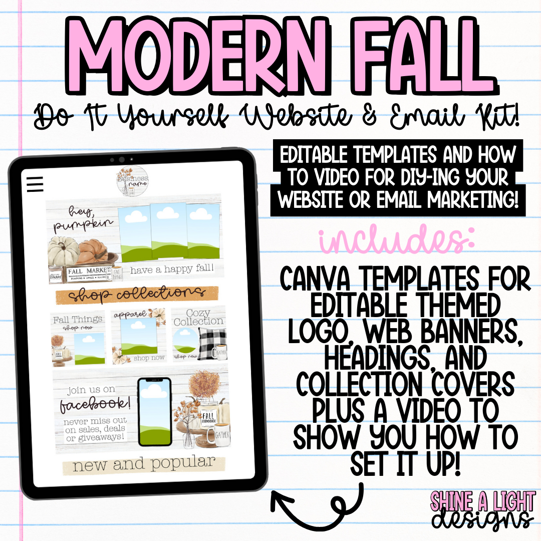 Modern Fall Customizable DIY Website + Email Kit