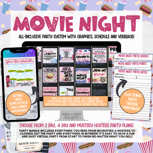 Movie Night Easy Peasy Virtual Party System (2024)