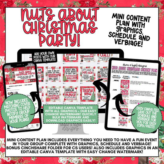 Nuts about Christmas Content Plan 2024- Graphics, Schedule + Verbiage for Any Small Business!