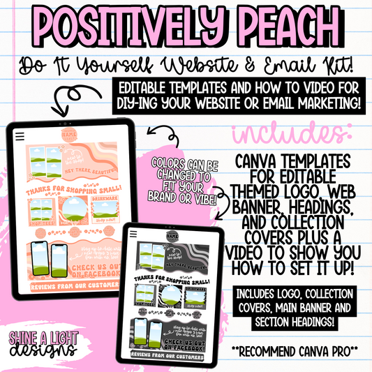 Positively Peach Customizable DIY Website + Email Kit