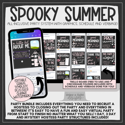 Spooky Summer Easy Peasy Virtual Party System