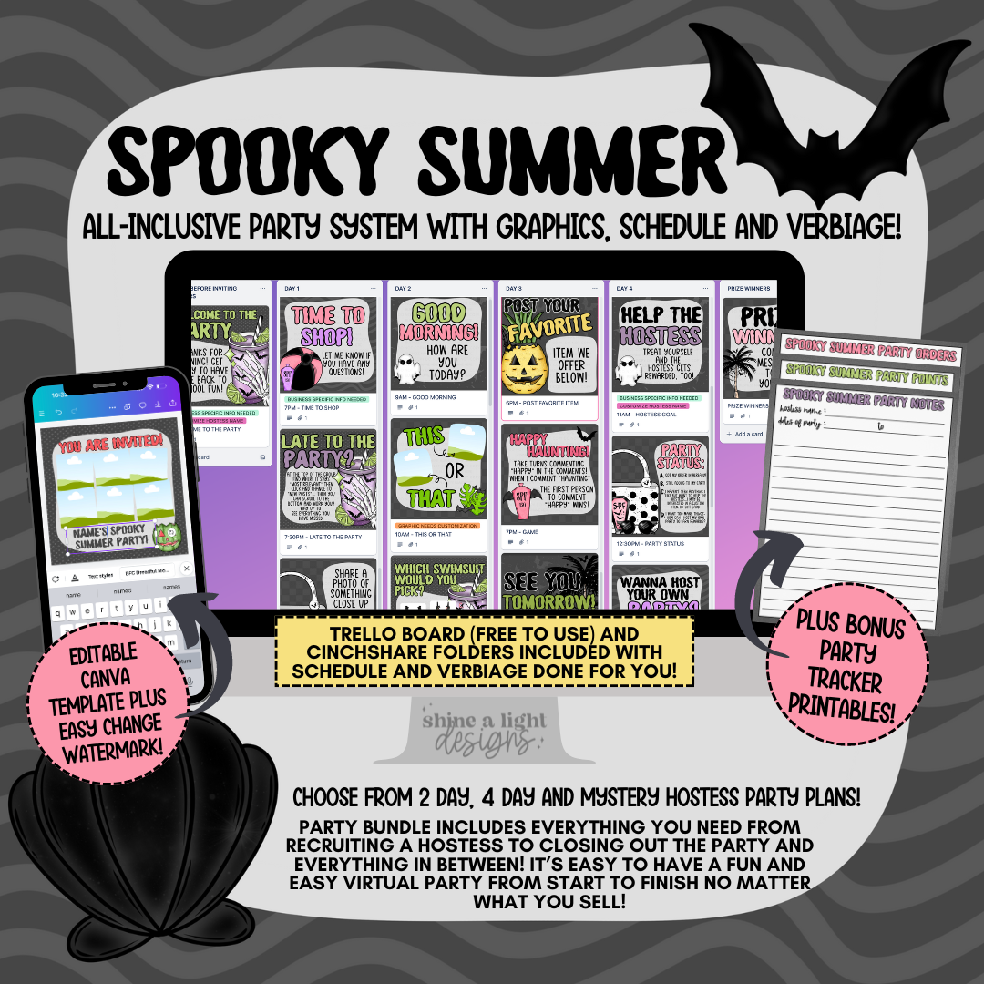 Spooky Summer Easy Peasy Virtual Party System (2024)