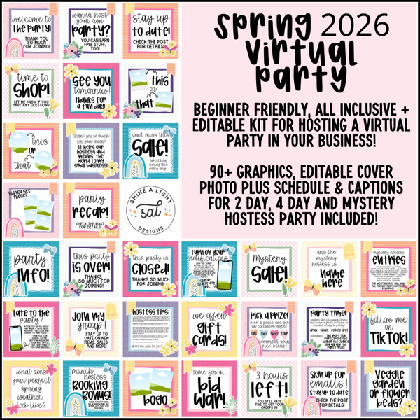 Spring 2026 Virtual Party Kit – Shine A Light Graphic Design