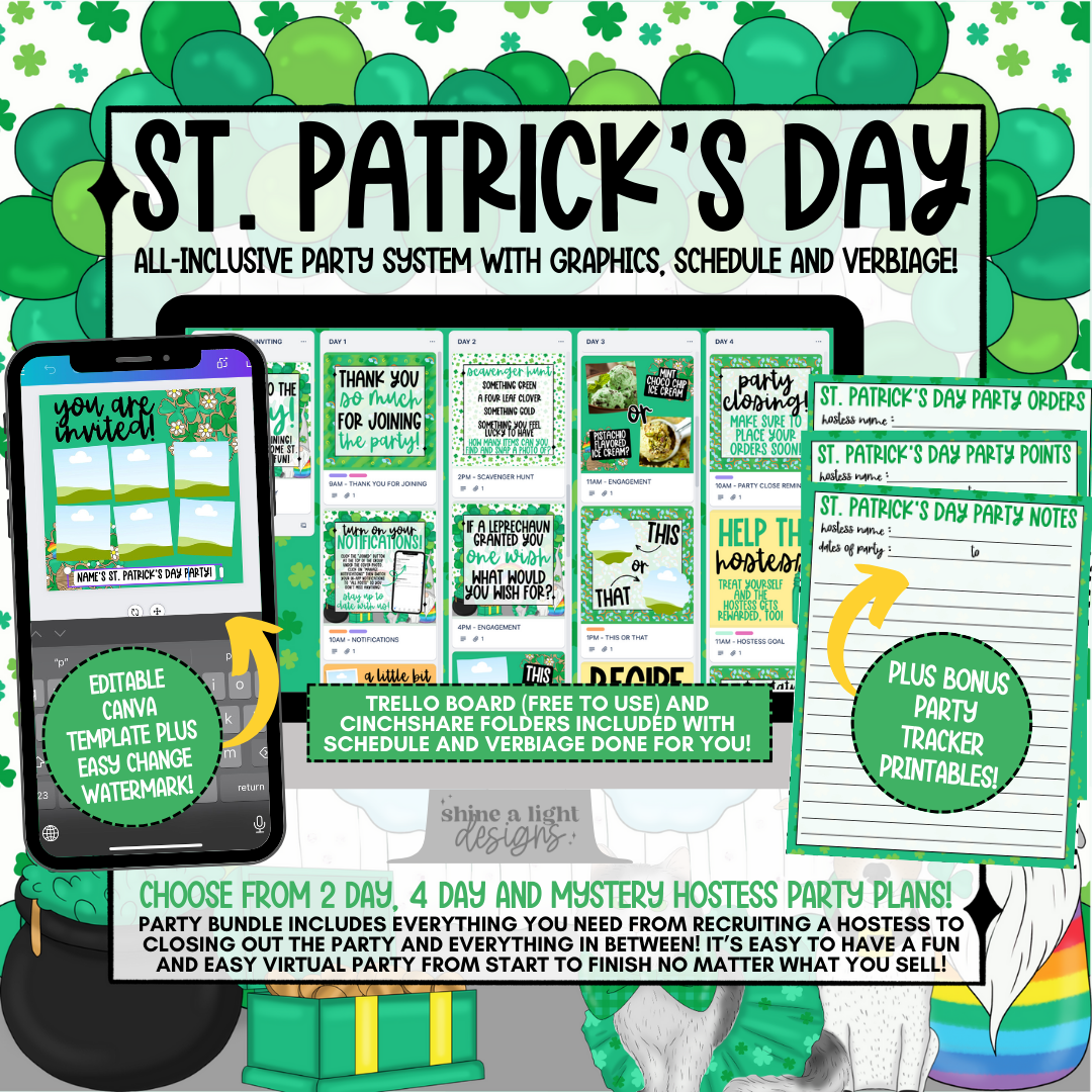 St. Patrick's Day Easy Peasy Virtual Party System (2024)