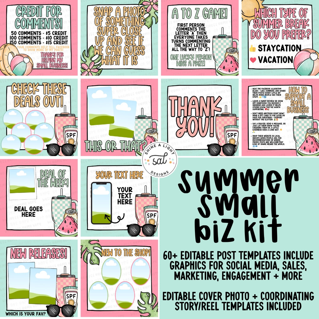Summer 2025 Small Biz Kit (Includes Editable Cover Photos!)
