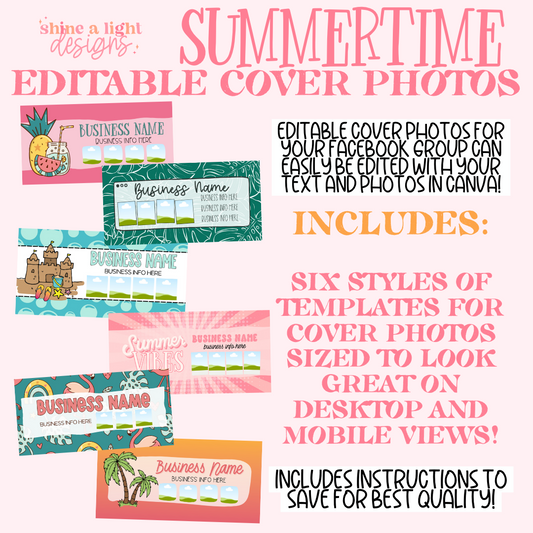 Editable Summer Cover Photos (6 Styles)