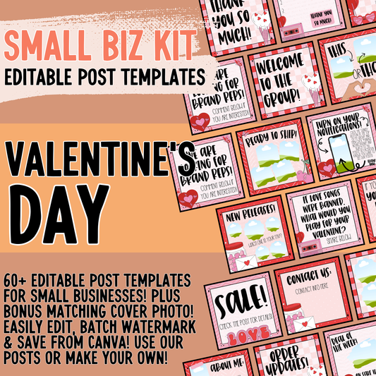 Valentine's Day Small Biz Kit (Includes Editable Cover Photos!)