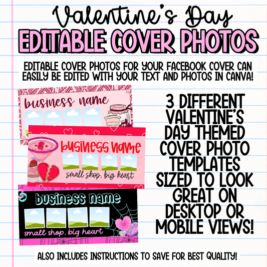Valentine's Day Editable Cover Photos