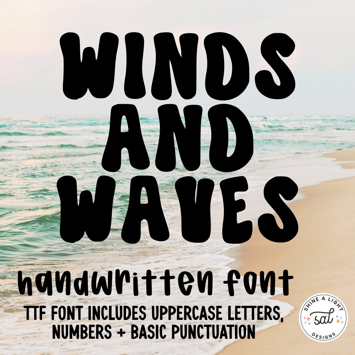 Windy Cursive Winds & Waves Handwritten Font | Bold Handwritten TTF Font | Chunky Be ...