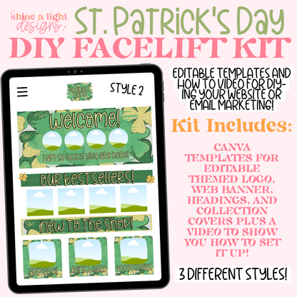 St. Patrick's Day 3 Styles in 1 DIY Website + Email Kit