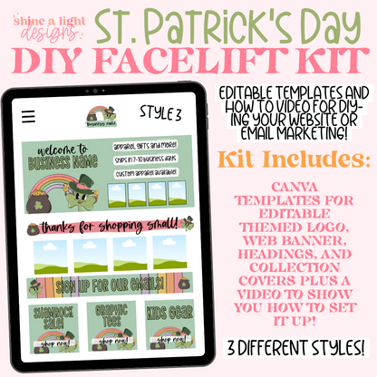 St. Patrick's Day 3 Styles in 1 DIY Website + Email Kit