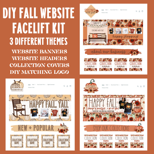 FALL DIY WEBSITE FACELIFT KIT (3 DIFFERENT THEMES!) **IN DRIVE**