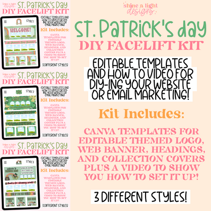 St. Patrick's Day 3 Styles in 1 DIY Website + Email Kit