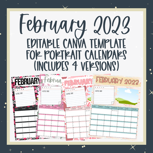 February 2023 Portrait Calendar Templates