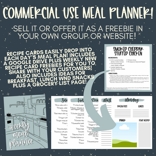 Weekly Meal Planner (COMMERCIAL USE/RESALE OKAY)