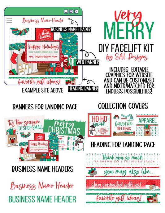 VERY MERRY CHRISTMAS DIY WEBSITE FACELIFT KIT (3 DIFFERENT THEMES!) **IN DRIVE**