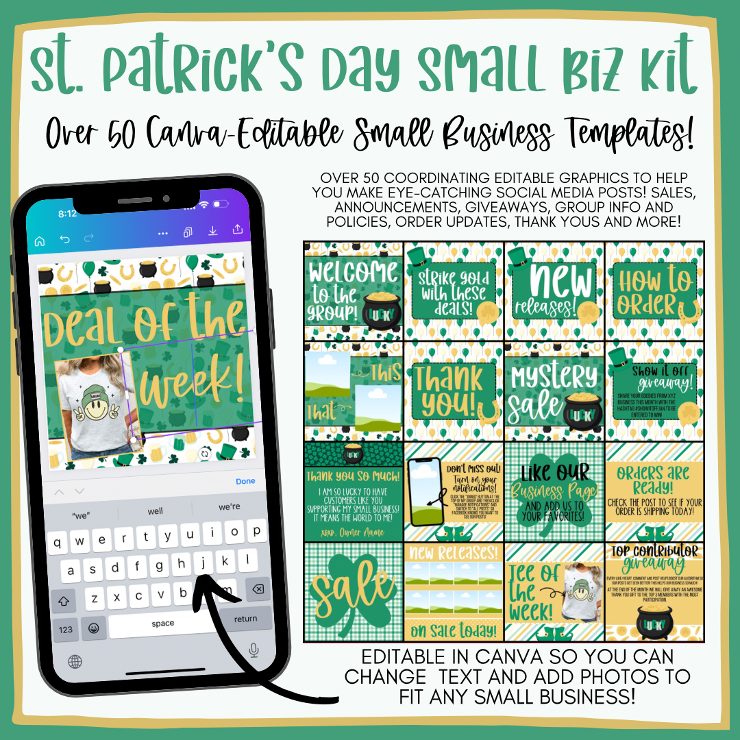 Canva-Editable St. Patrick’s Day Small Biz Kit