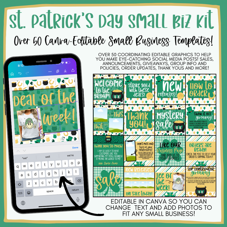 Canva-Editable St. Patrick’s Day Small Biz Kit