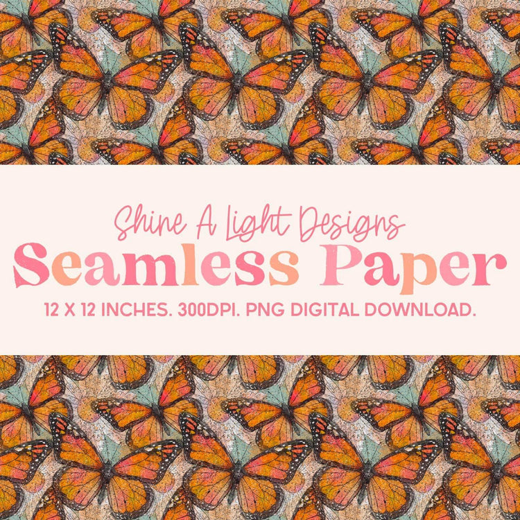 Seamless File Butterflies + Flowers Digital Download