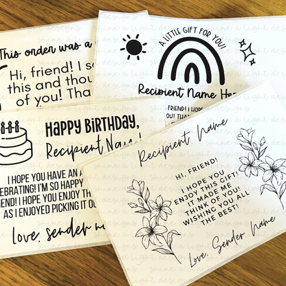 Customizable Gift Notes for Thermal Printers - Canva Template