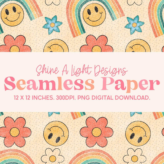 Seamless File Happy Vibes Digital Download