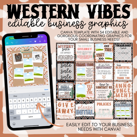 Canva-Editable Western Vibes Themed Graphics