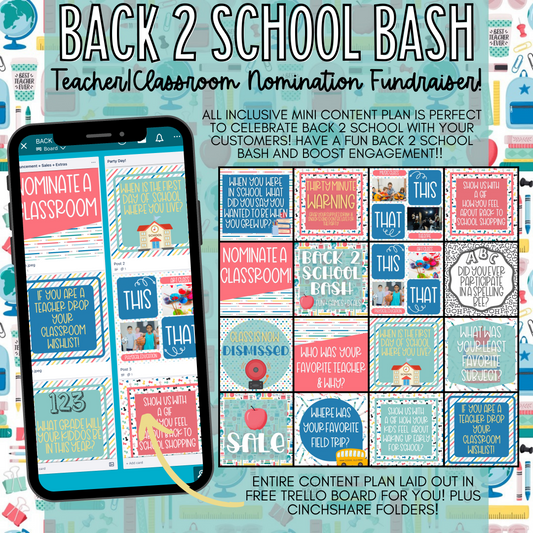 Back 2 School Bash - Graphics, Schedule + Verbiage for Any Small Business!
