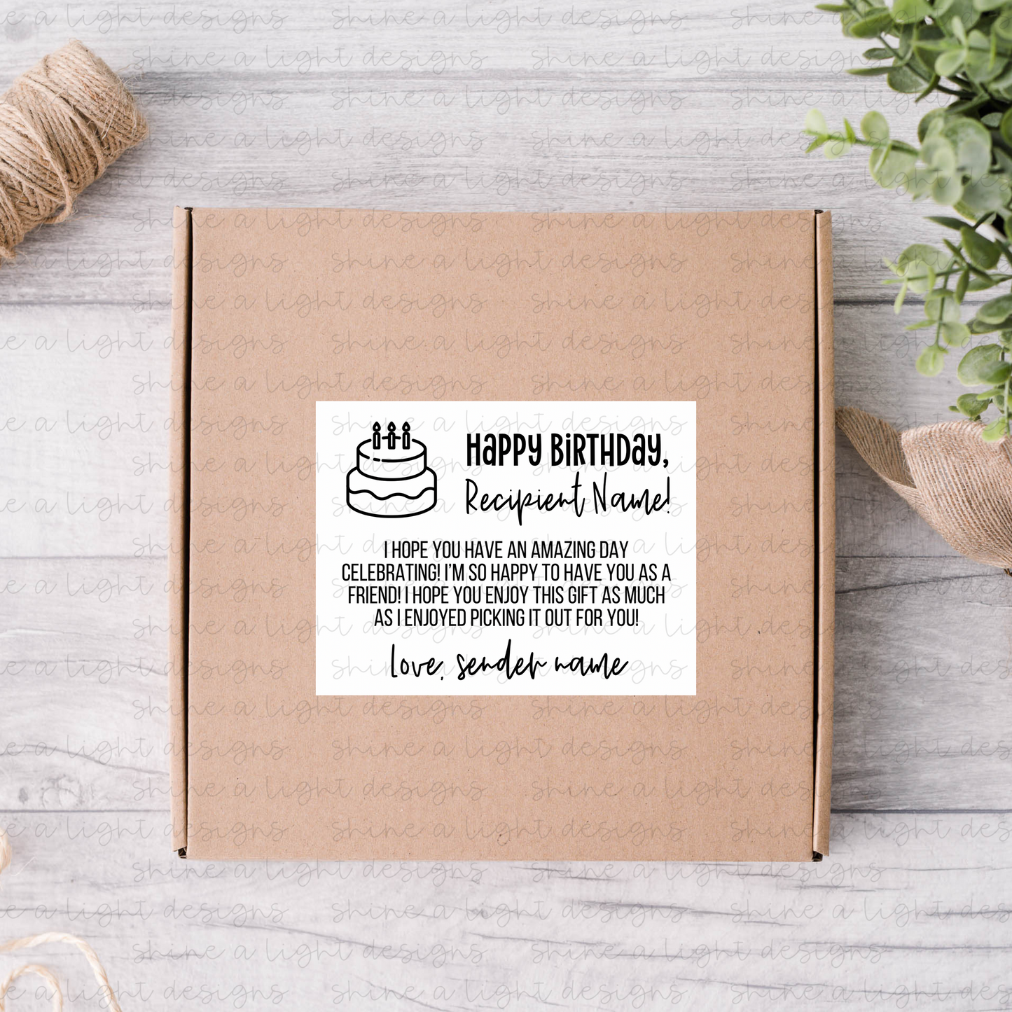 Customizable Gift Notes for Thermal Printers - Canva Template