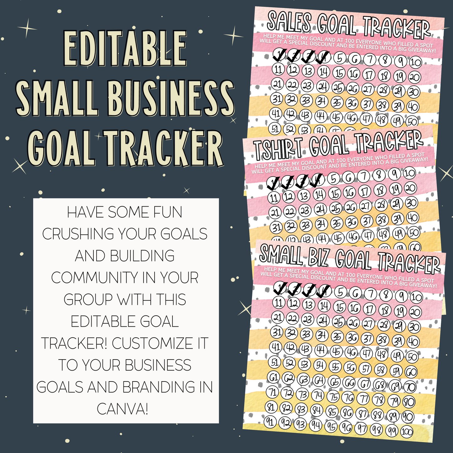 Small Biz Goal Tracker Canva Template