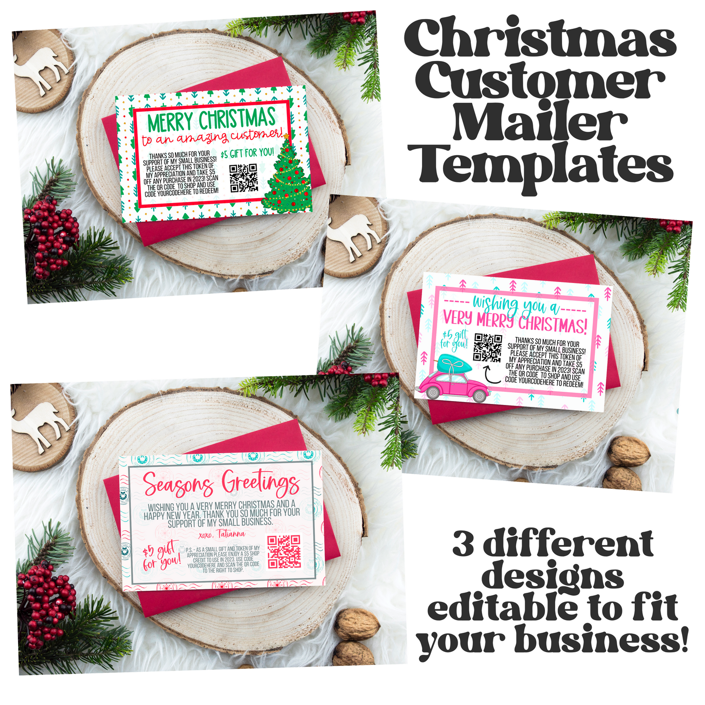 Christmas Customer Postcard Mailer Templates