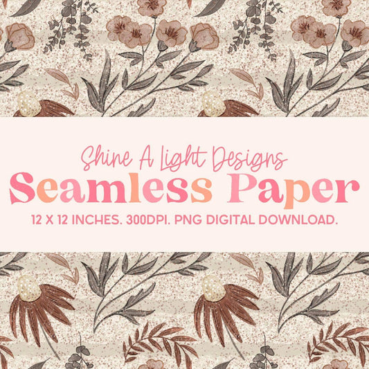 Seamless File Rustic Floral Digital