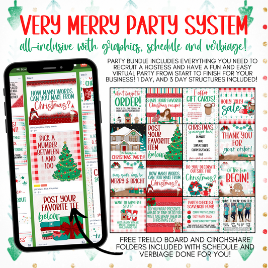 Very Merry Christmas Easy Peasy All-Inclusive Party System (Includes Mystery Hostess Party!)