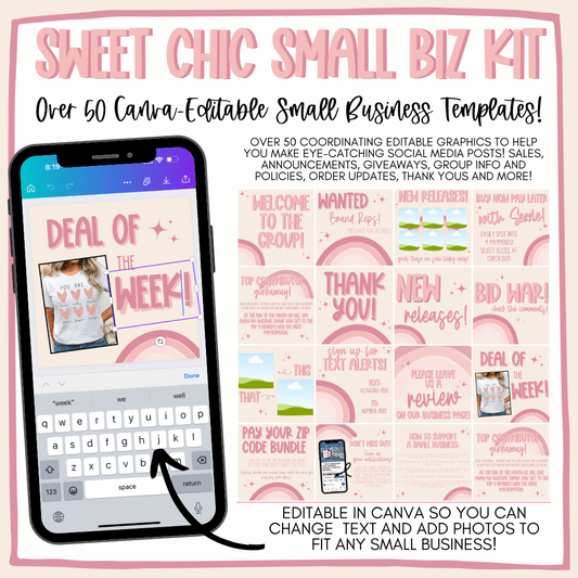 Canva-Editable Sweet Chic Small Biz Kit