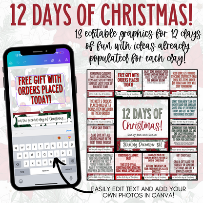 Canva-Editable 12 Days of Christmas Bundle