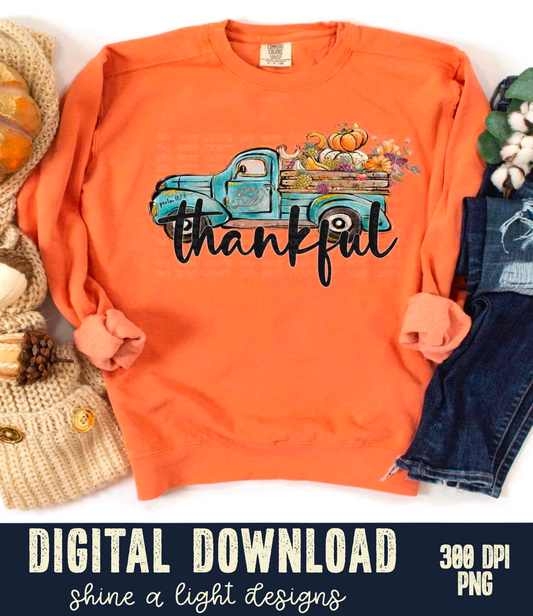 Thankful Pumpkin Truck Digital Download PNG