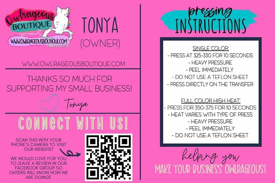 DIY Thank You/Care Info Postcard Canva Template