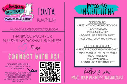 DIY Thank You/Care Info Postcard Canva Template