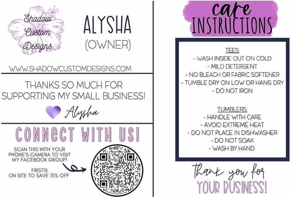 DIY Thank You/Care Info Postcard Canva Template