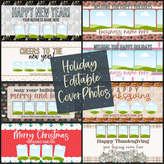 Editable Holiday Cover Photos (Bundle of 8)