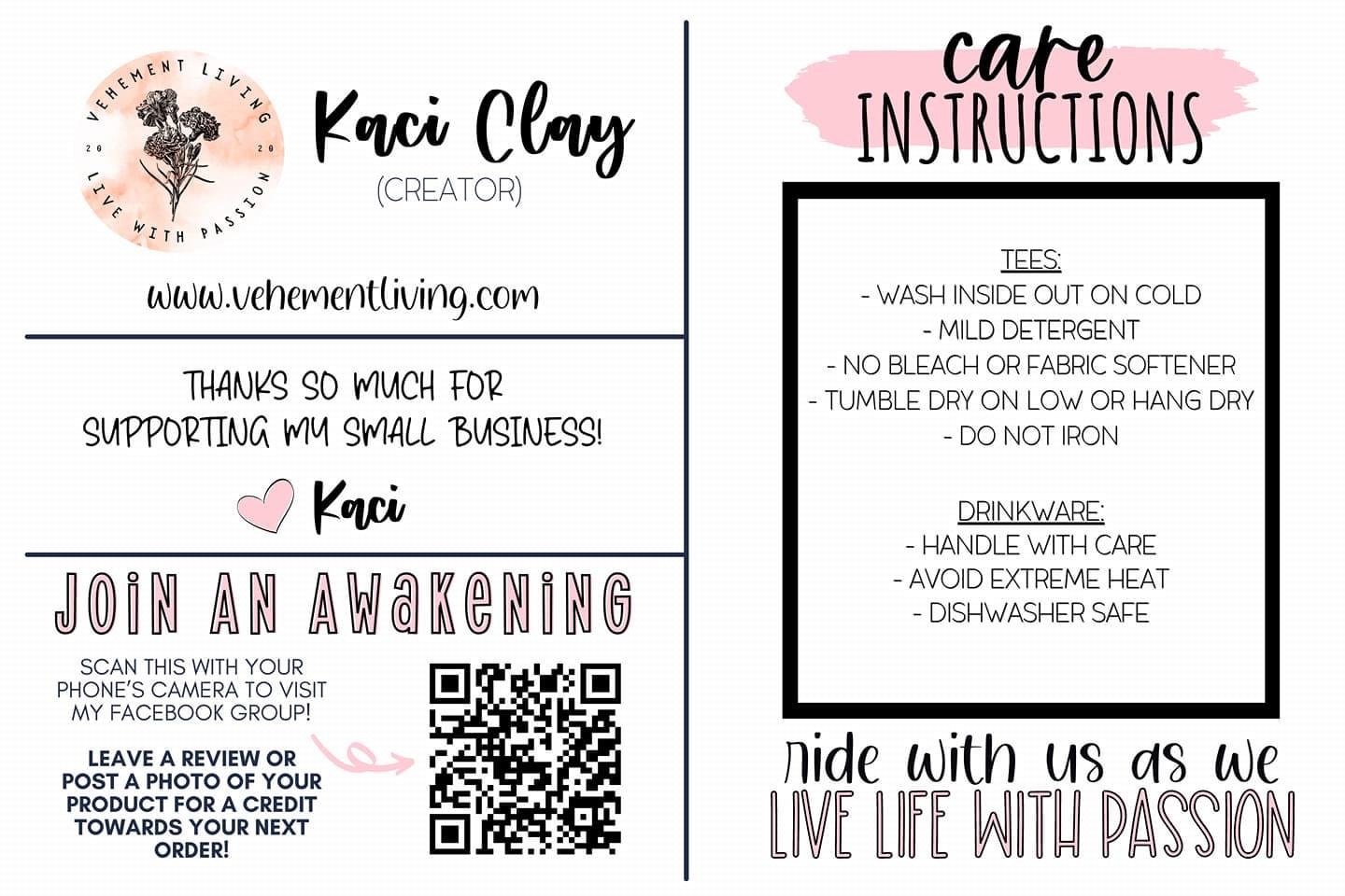 DIY Thank You/Care Info Postcard Canva Template