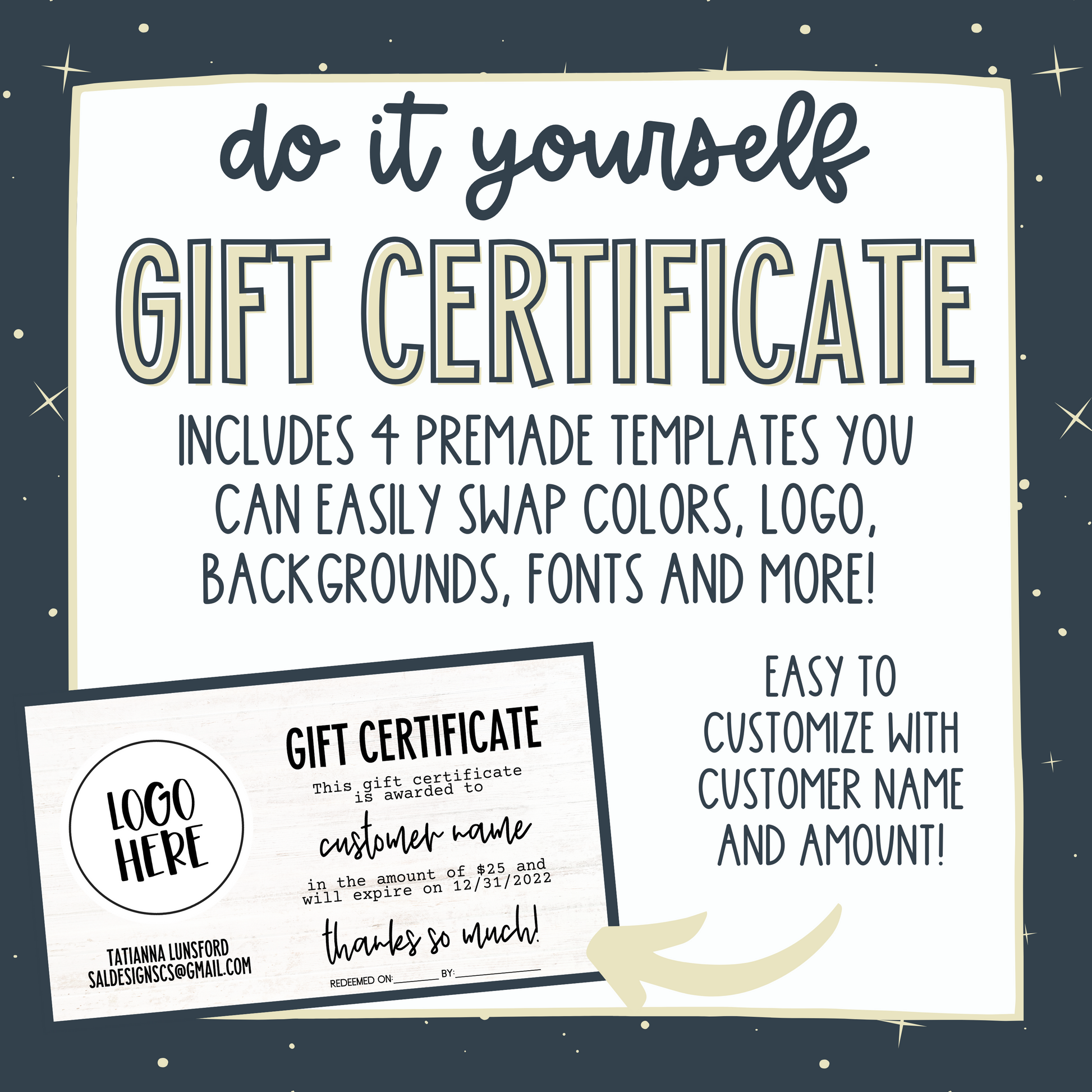 make your own gift certificate template