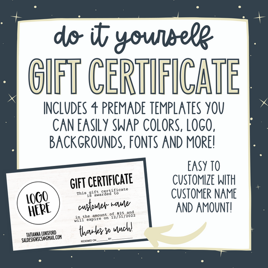 DIY Gift Certificate Canva Template