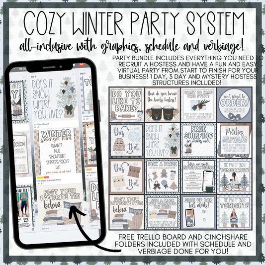 Cozy Winter Easy Peasy All-Inclusive Party System (Includes Mystery Hostess Party!)