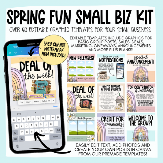 Canva-Editable Spring Fun Small Biz Kit