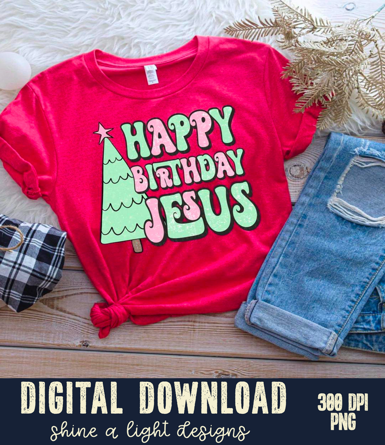 Happy Birthday Jesus Digital Download PNG